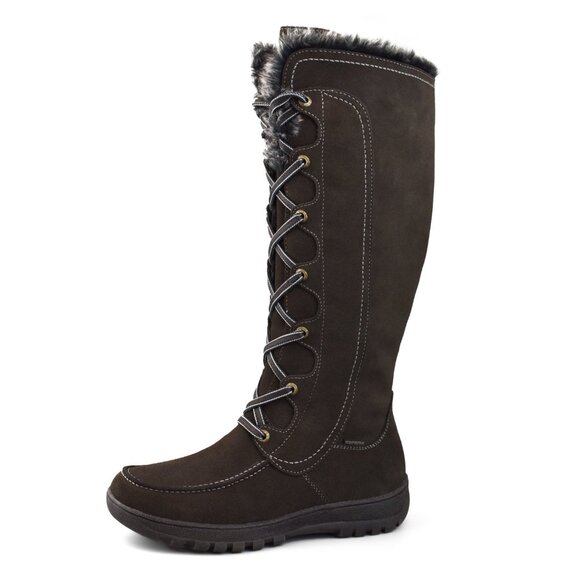 NEW Waterproof Brown Suede Winter Boots Sz 12 Women's - Comfy Moda "Warsa" - Picture 1 of 16